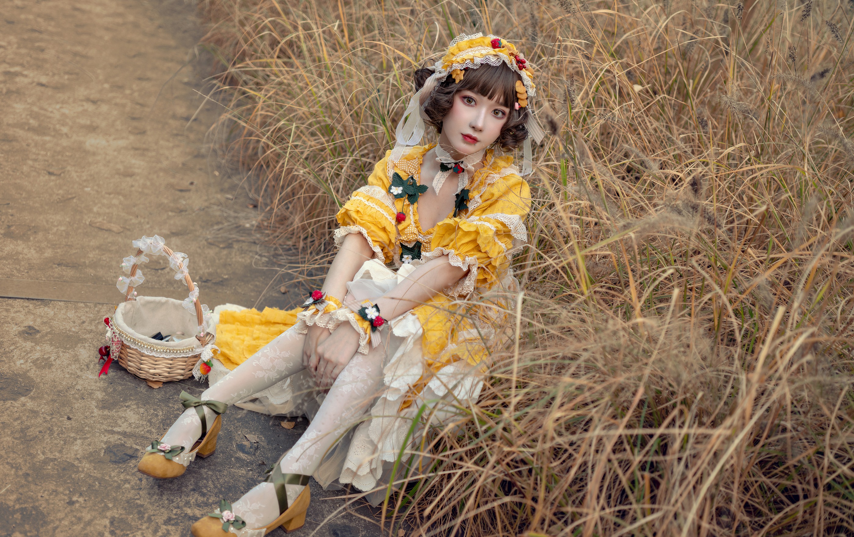 图片[1]-阿包也是兔娘 – NO.004 lolita黄裙 [12P]-XikXak